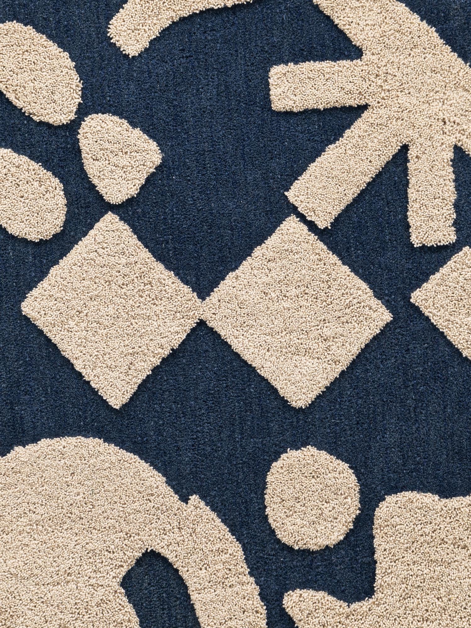 Rug Navy Blue and Ivory Swatch link