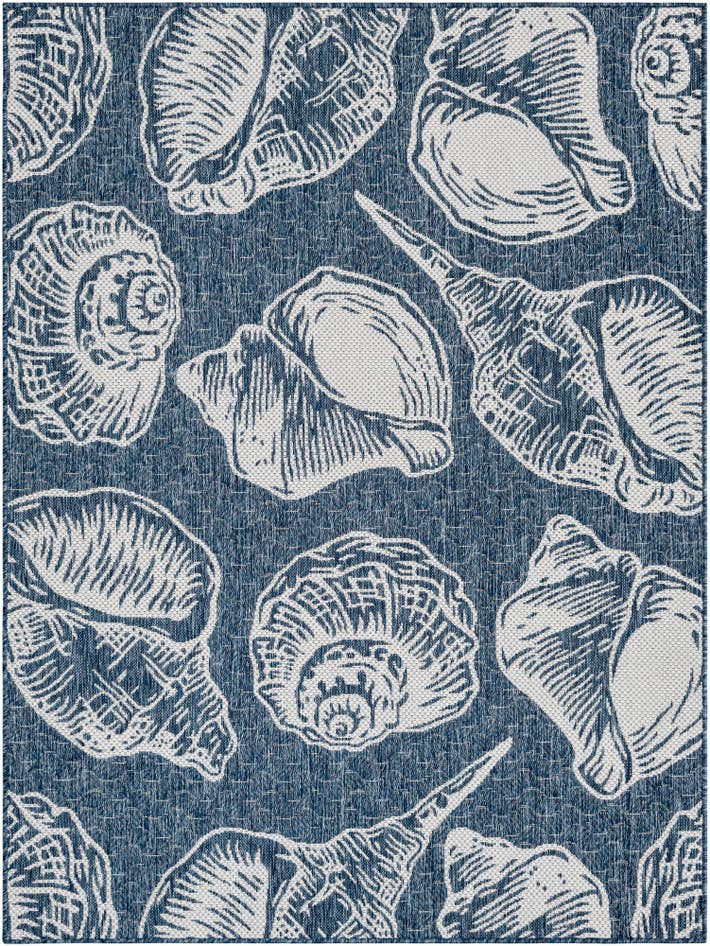 Detail image of 5' 3 x 7' Easy-Clean Coastal Indoor / Outdoor Rug