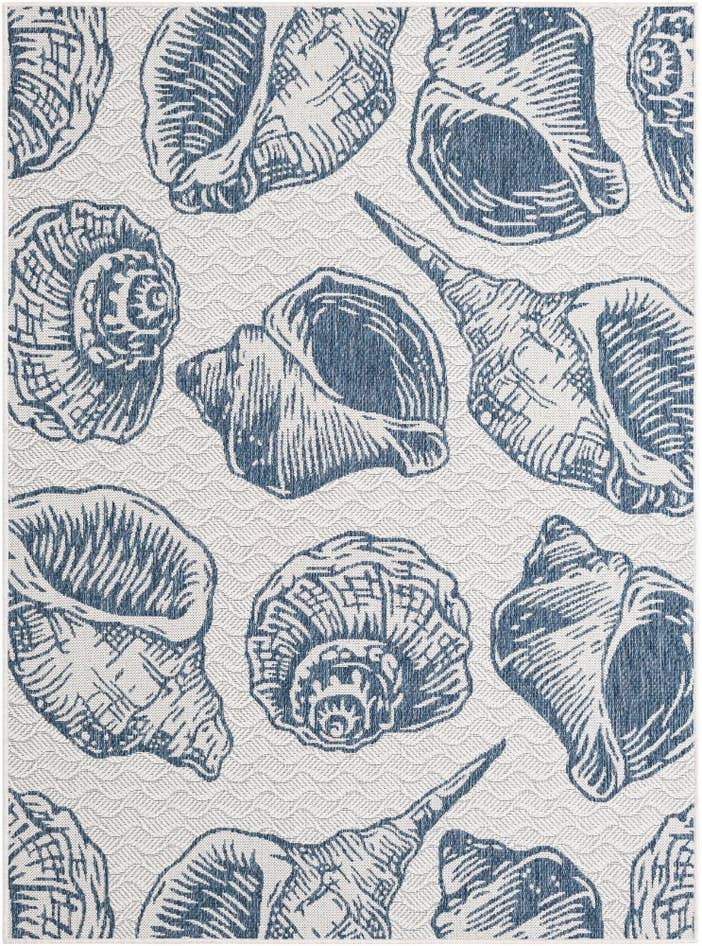 Detail image of 5' 3 x 7' Easy-Clean Coastal Indoor / Outdoor Rug