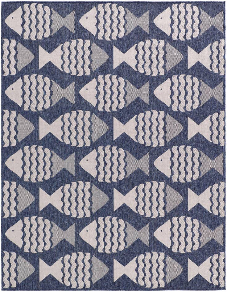 Detail image of 7' 10 x 10' Easy-Clean Coastal Indoor / Outdoor Rug