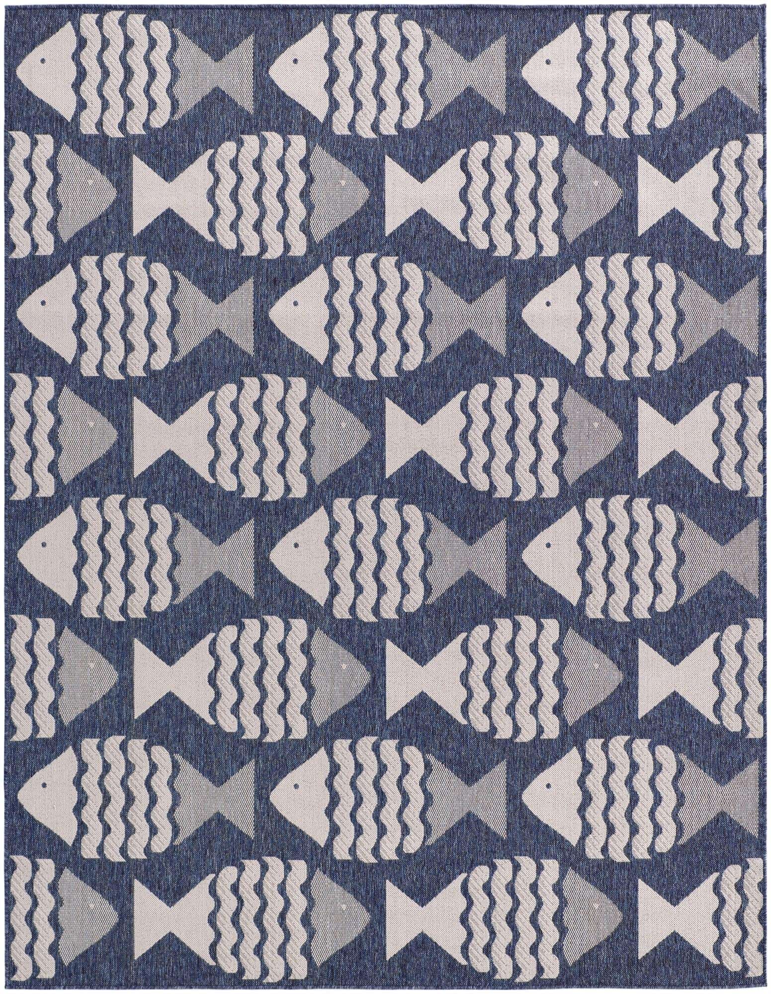 7' 10 x 10' Easy-Clean Coastal Indoor / Outdoor Rug