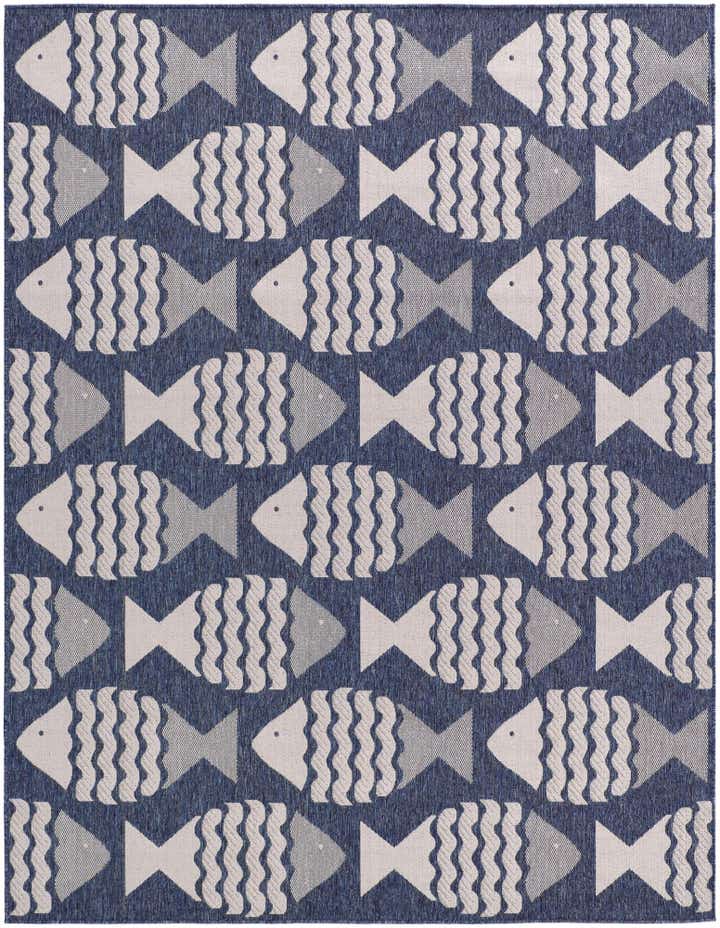 7' 10 x 10' Easy-Clean Coastal Indoor / Outdoor Rug