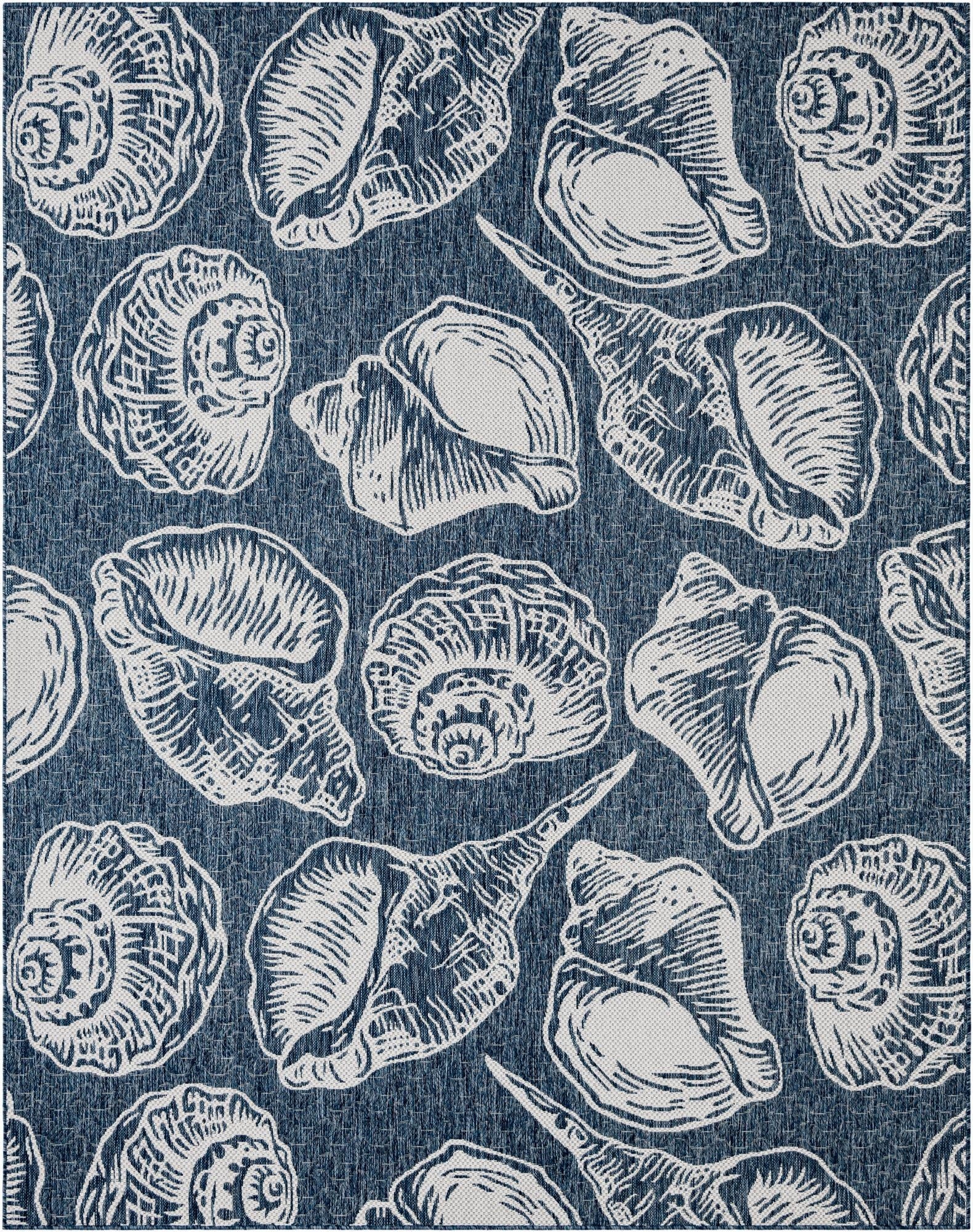 7' 10 x 10'  Washable Coastal Indoor / Outdoor Rug