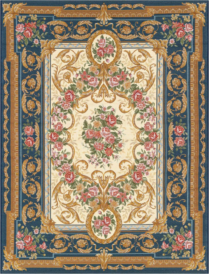 Detail image of 5' x 7' Easy-Clean Traditional Indoor / Outdoor Rug