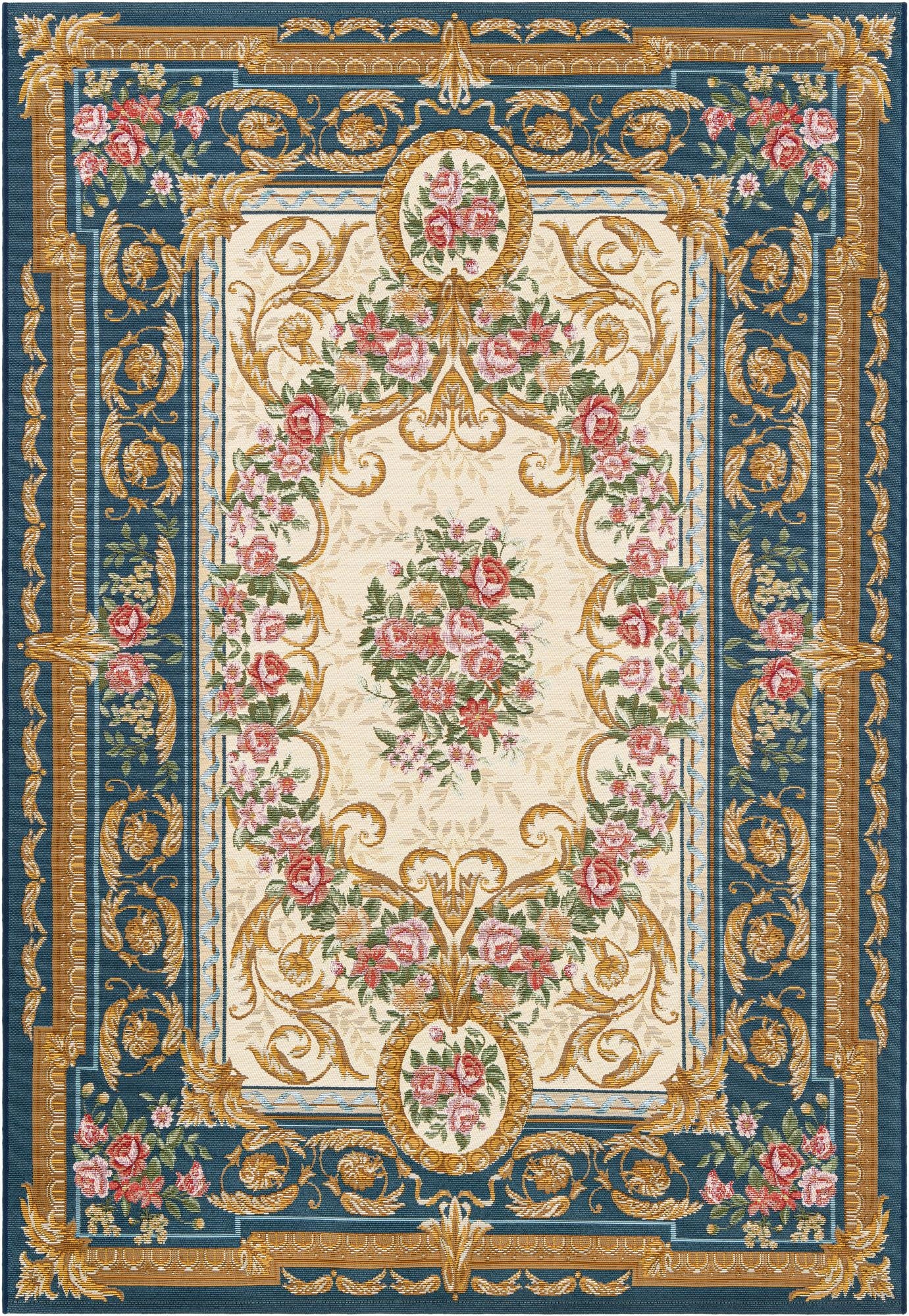 5' x 8'  Washable Traditional Indoor / Outdoor Rug