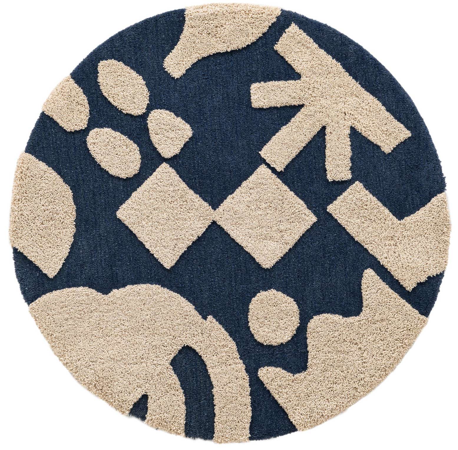 3' 3 x 3' 3 Handtufted Wool Round Rug