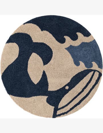 6' 1 x 6' 1 Handtufted Wool Round Rug