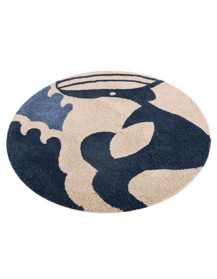 3' 3 x 3' 3 Handtufted Wool Round Rug