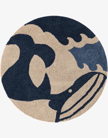 8' x 8' Handtufted Wool Round Rug