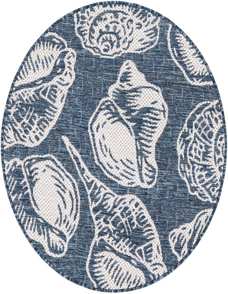 Detail image of 3' x 3' Easy-Clean Coastal Indoor / Outdoor Round Rug