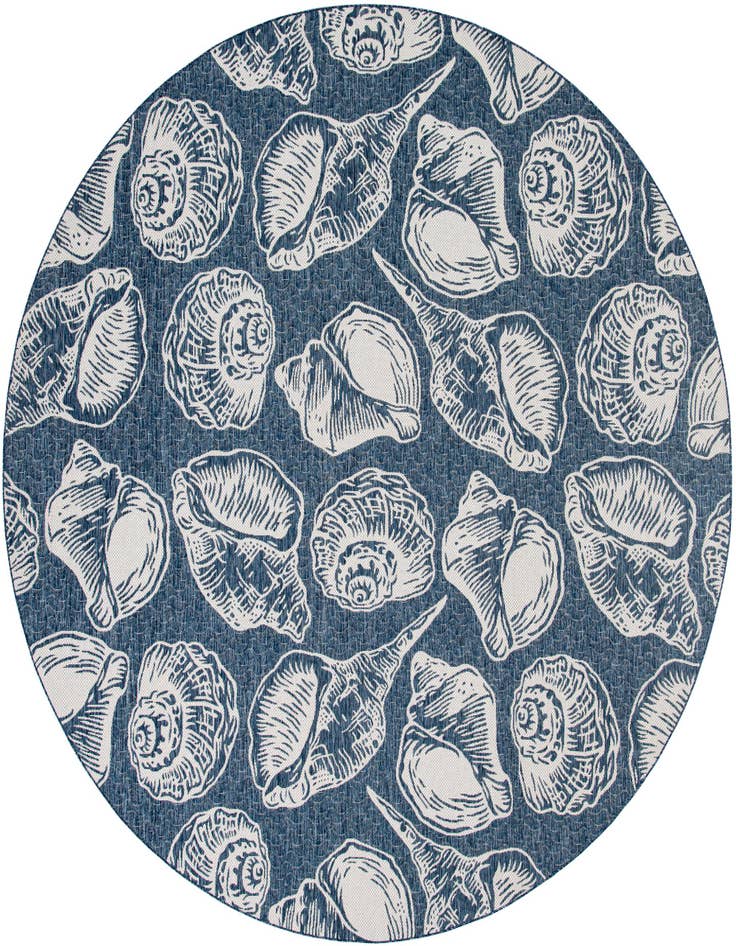 Detail image of 13' x 13' Easy-Clean Coastal Indoor / Outdoor Round Rug