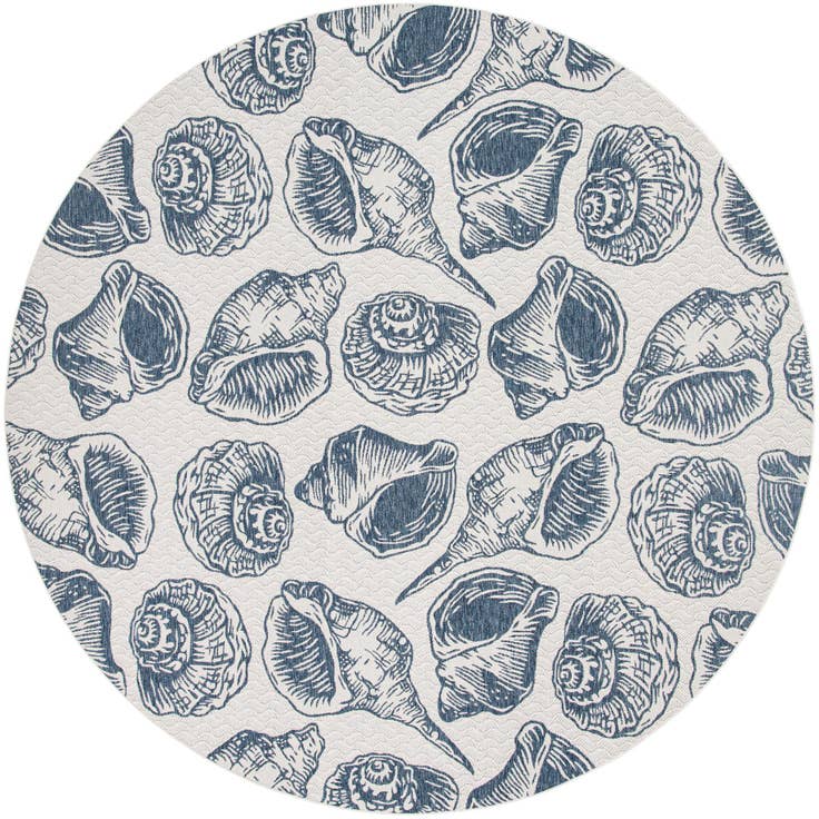 Detail image of 13' x 13' Easy-Clean Coastal Indoor / Outdoor Round Rug