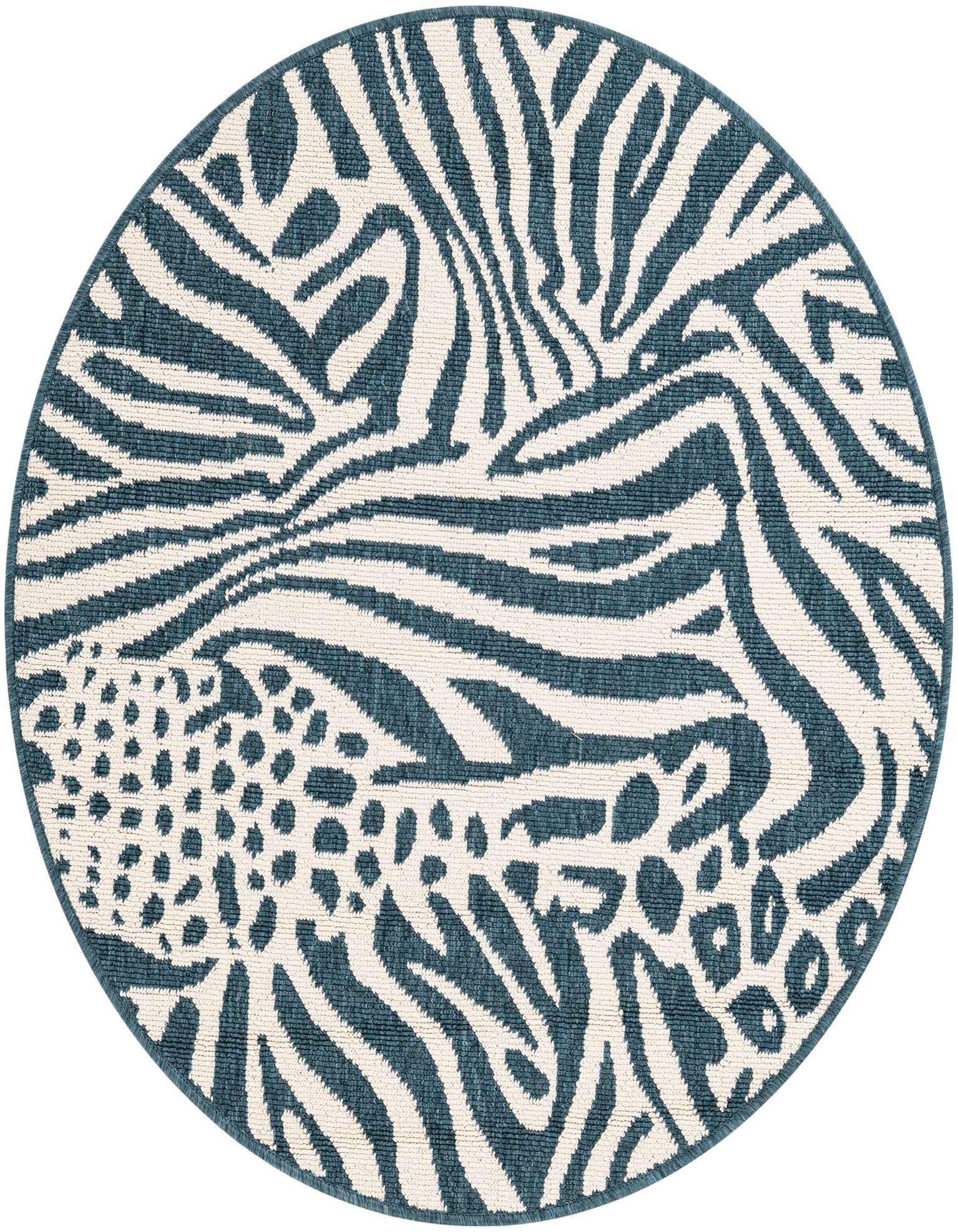 3' x 3' Easy-Clean Safari Indoor / Outdoor Round Rug