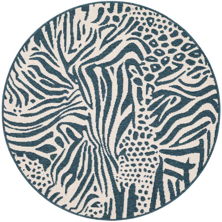 Detail image of 4' x 4' Easy-Clean Safari Indoor / Outdoor Round Rug