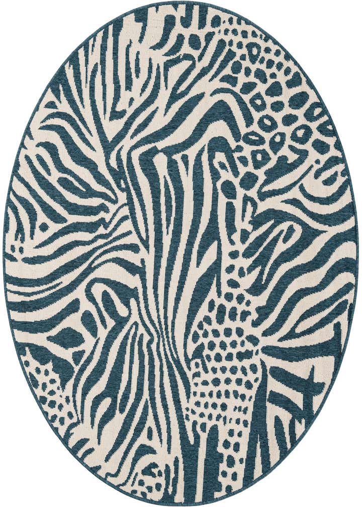 5' x 5' Easy-Clean Safari Indoor / Outdoor Round Rug