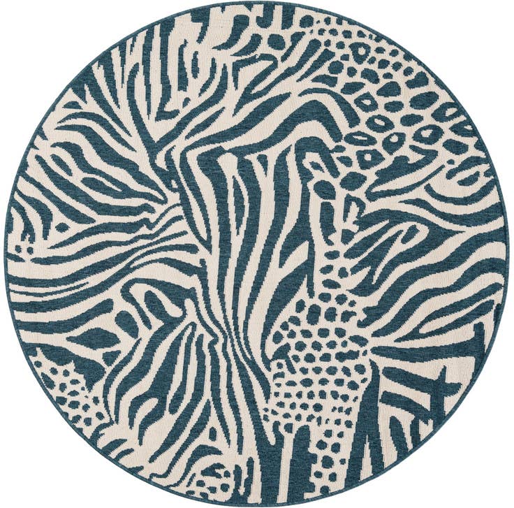 Detail image of 5' x 5' Easy-Clean Safari Indoor / Outdoor Round Rug