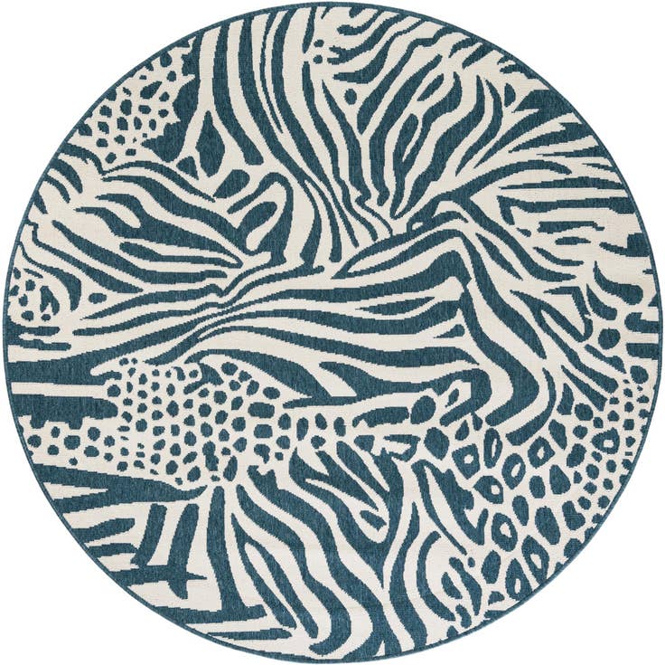 Detail image of 6' x 6' Easy-Clean Safari Indoor / Outdoor Round Rug