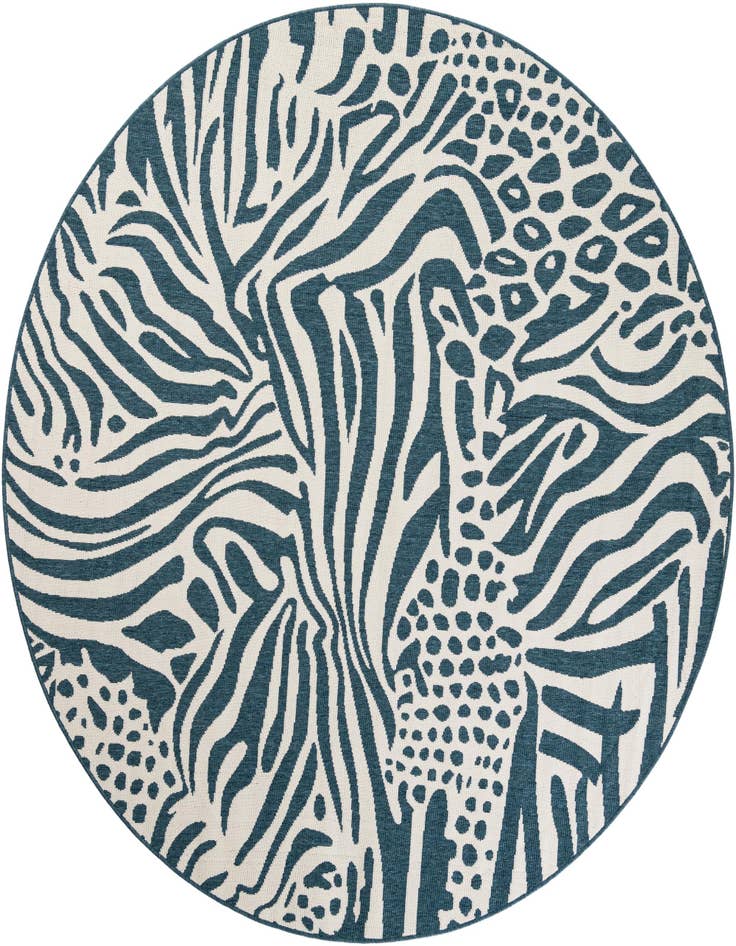 Detail image of 7' 10 x 7' 10 Easy-Clean Safari Indoor / Outdoor Round Rug
