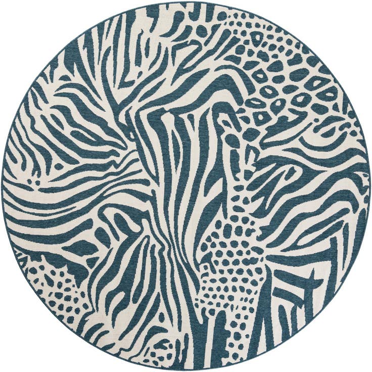 Detail image of 7' 10 x 7' 10 Easy-Clean Safari Indoor / Outdoor Round Rug