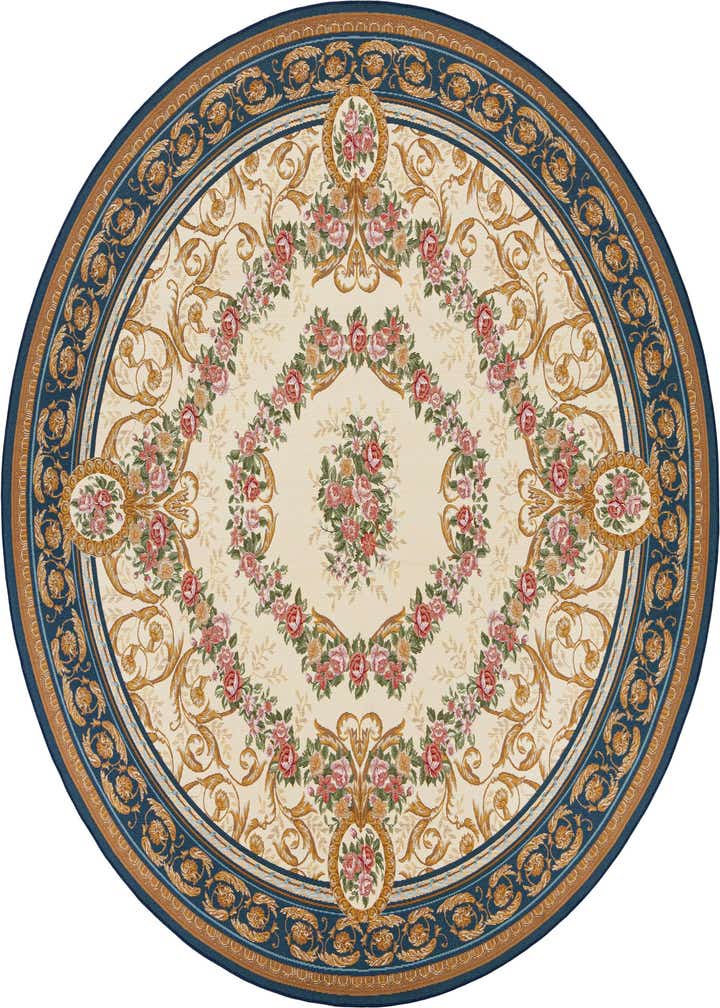 10' x 10' Easy-Clean Traditional Indoor / Outdoor Round Rug