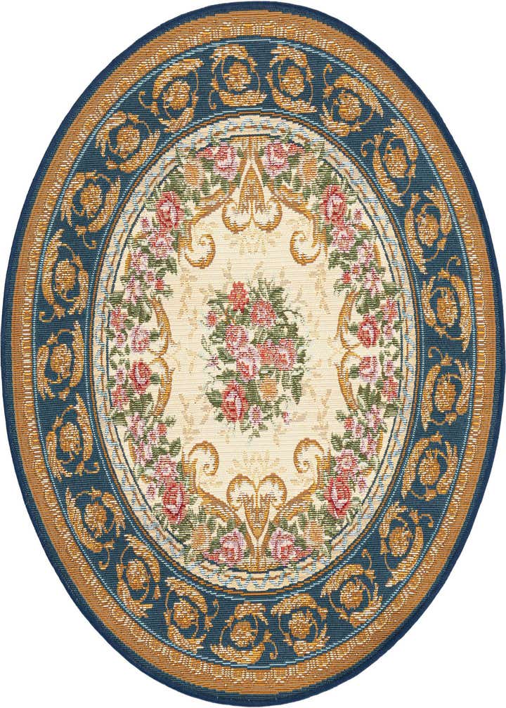 3' x 3' Easy-Clean Traditional Indoor / Outdoor Round Rug