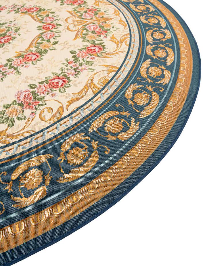 3' x 3' Easy-Clean Traditional Indoor / Outdoor Round Rug