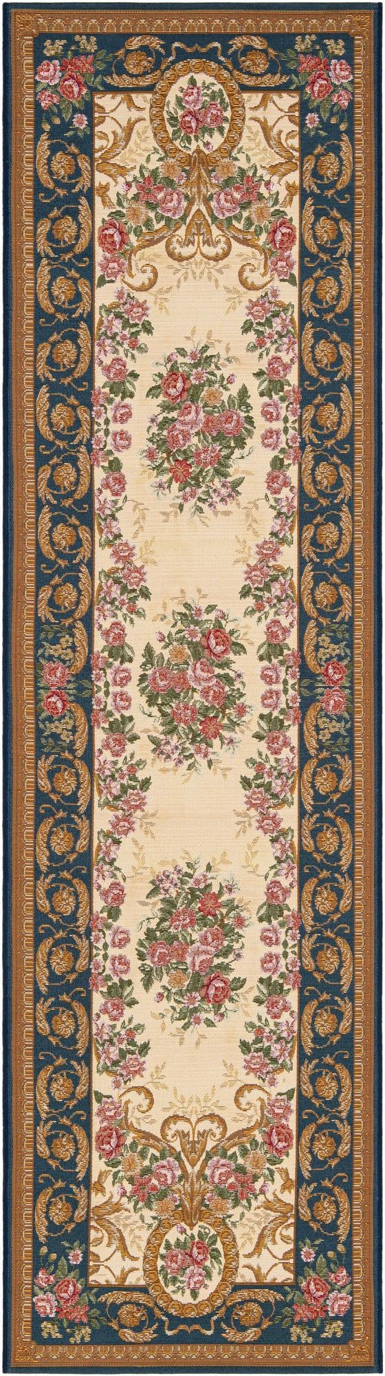2' 7 x 10'  Washable Traditional Indoor / Outdoor Runner Rug