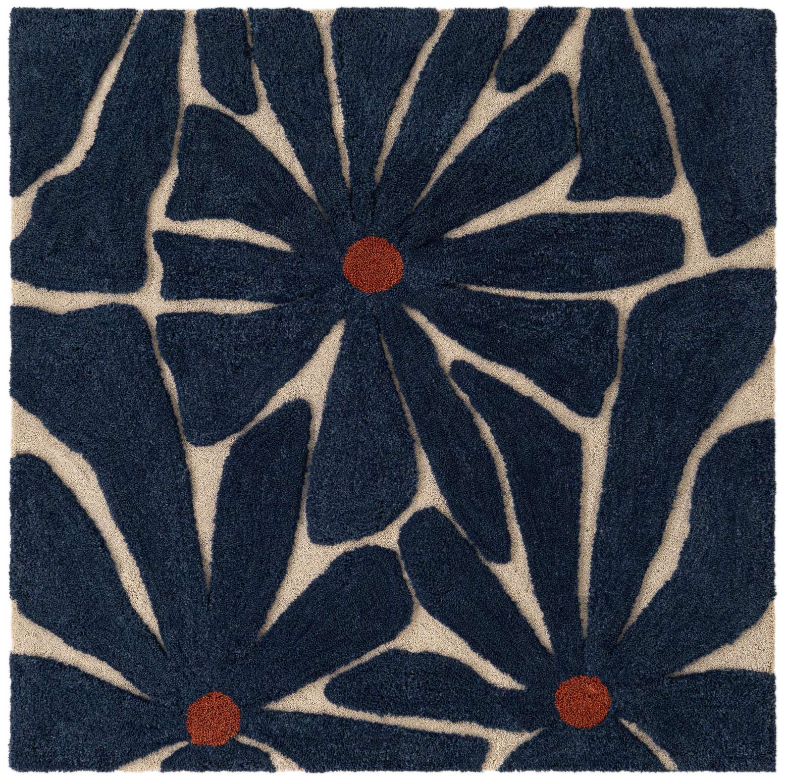 4' 1 x 4' 1 Handtufted Wool Square Rug