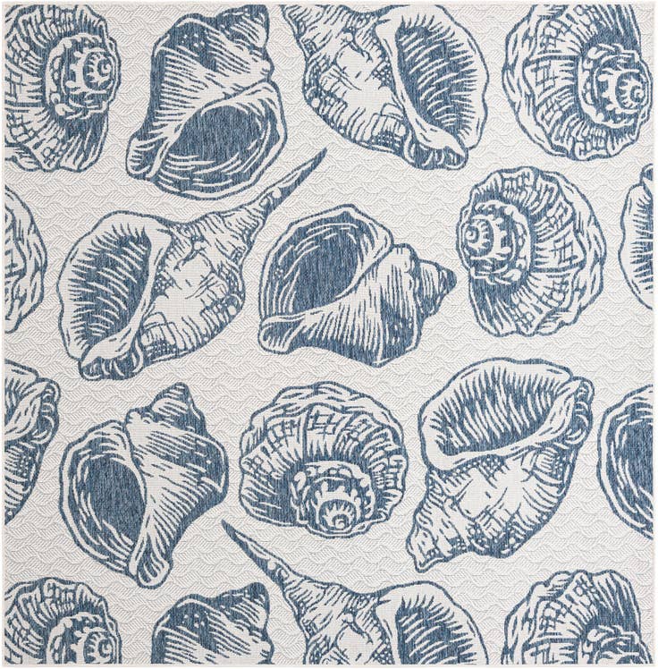 Detail image of 7' 10 x 7' 10 Easy-Clean Coastal Indoor / Outdoor Square Rug