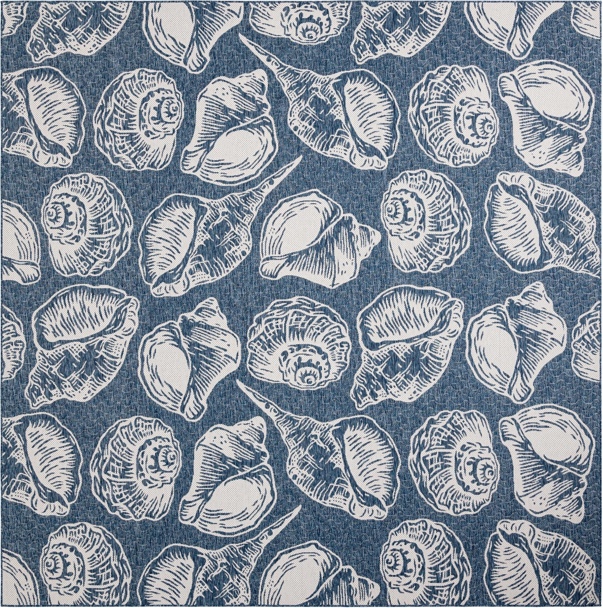 12' x 12'  Washable Coastal Indoor / Outdoor Square Rug