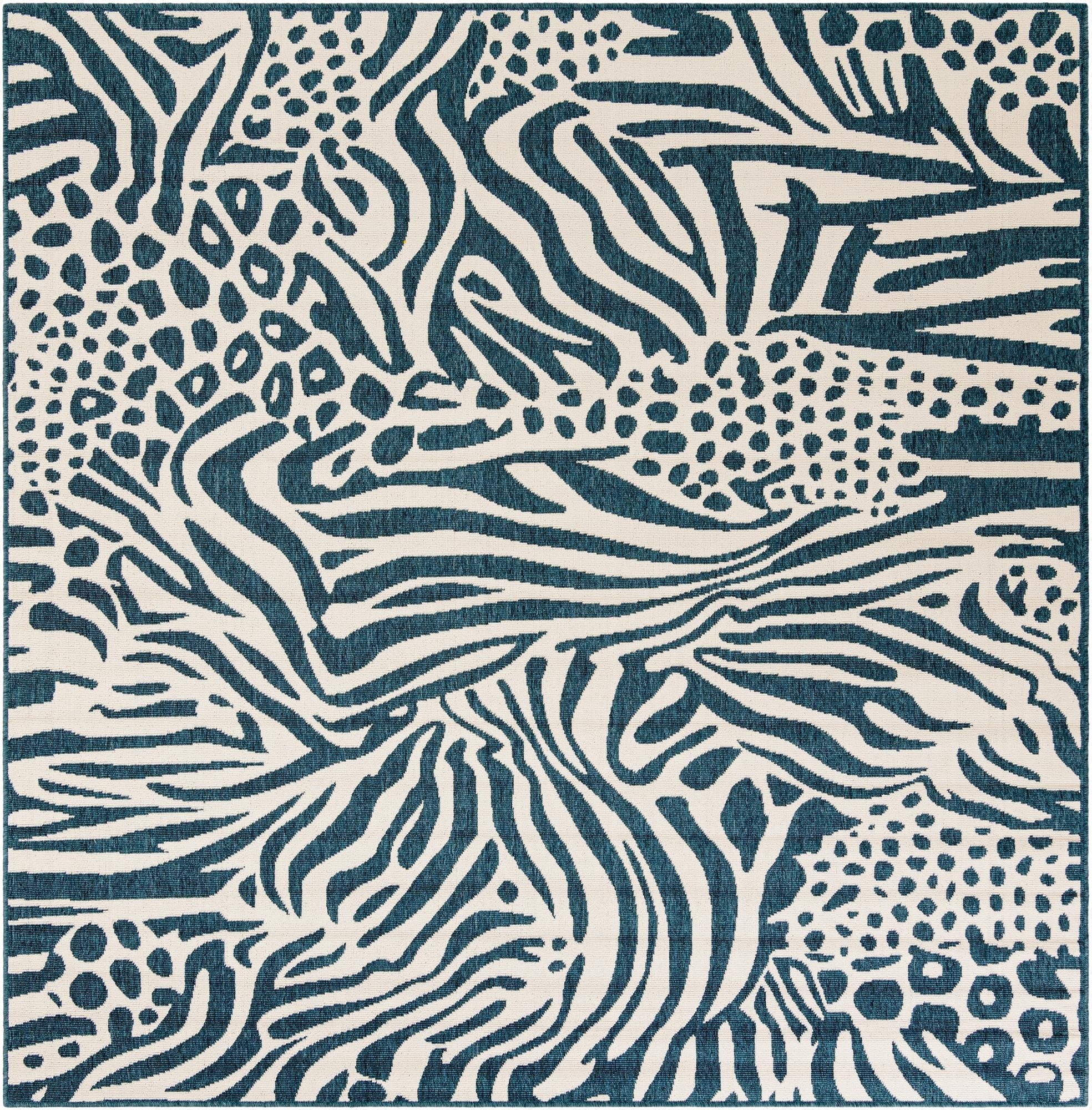 7' 10 x 7' 10  Washable Safari Indoor / Outdoor Square Rug