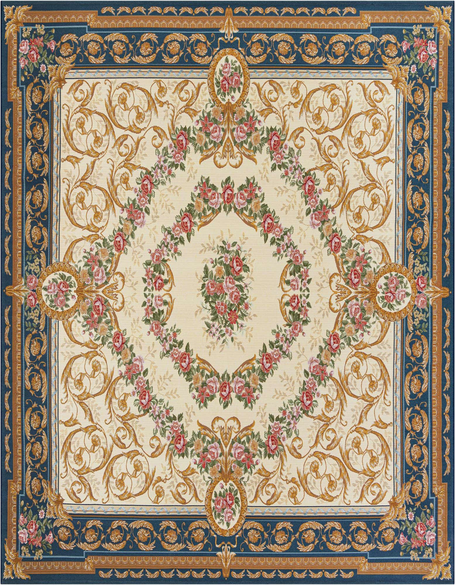 10' x 10' Easy-Clean Traditional Indoor / Outdoor Square Rug