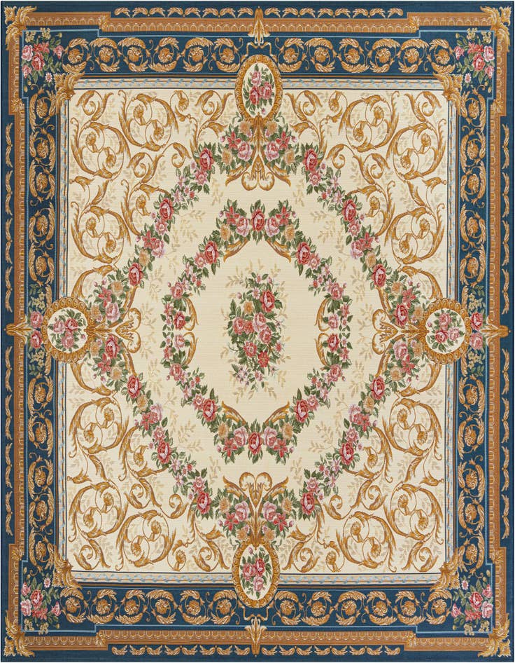 Detail image of 10' x 10' Easy-Clean Traditional Indoor / Outdoor Square Rug