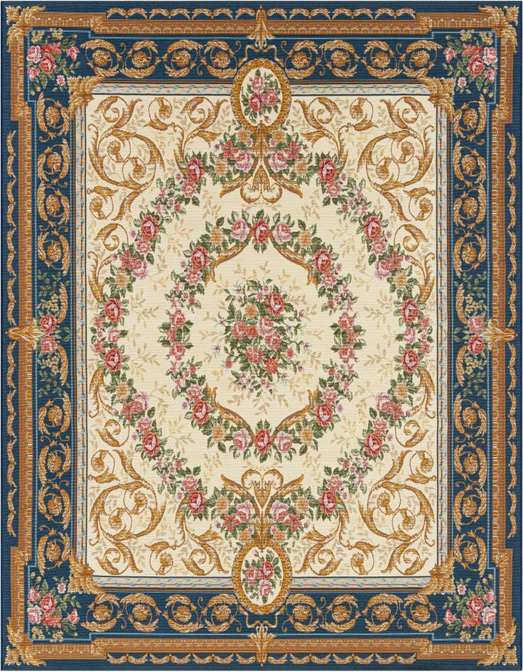 Detail image of 7' 10 x 7' 10 Easy-Clean Traditional Indoor / Outdoor Square Rug