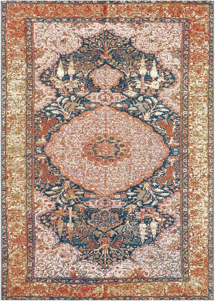 5' 3 x 8' Easy-Clean Traditional Indoor / Outdoor Rug