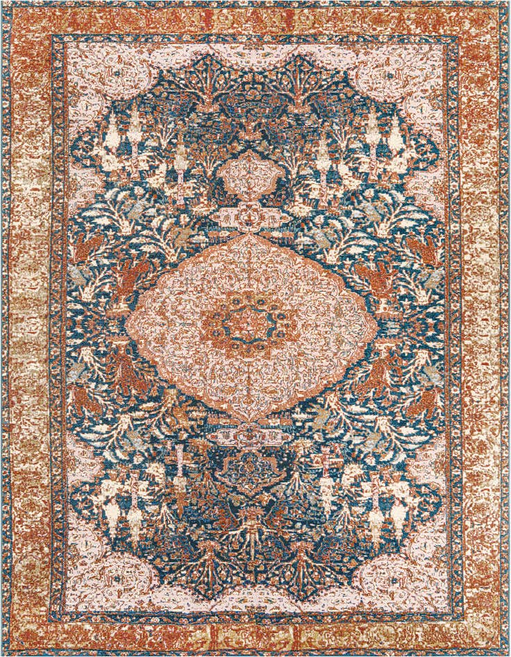 Detail image of 7' 10 x 10' Easy-Clean Traditional Indoor / Outdoor Rug