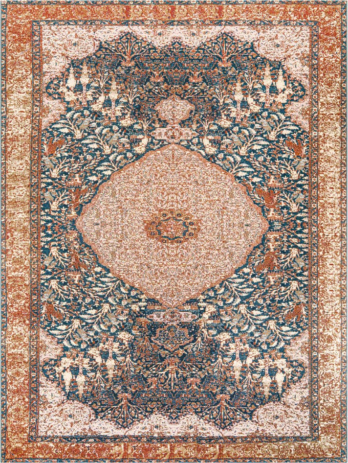 Detail image of 9' x 12' Easy-Clean Traditional Indoor / Outdoor Rug