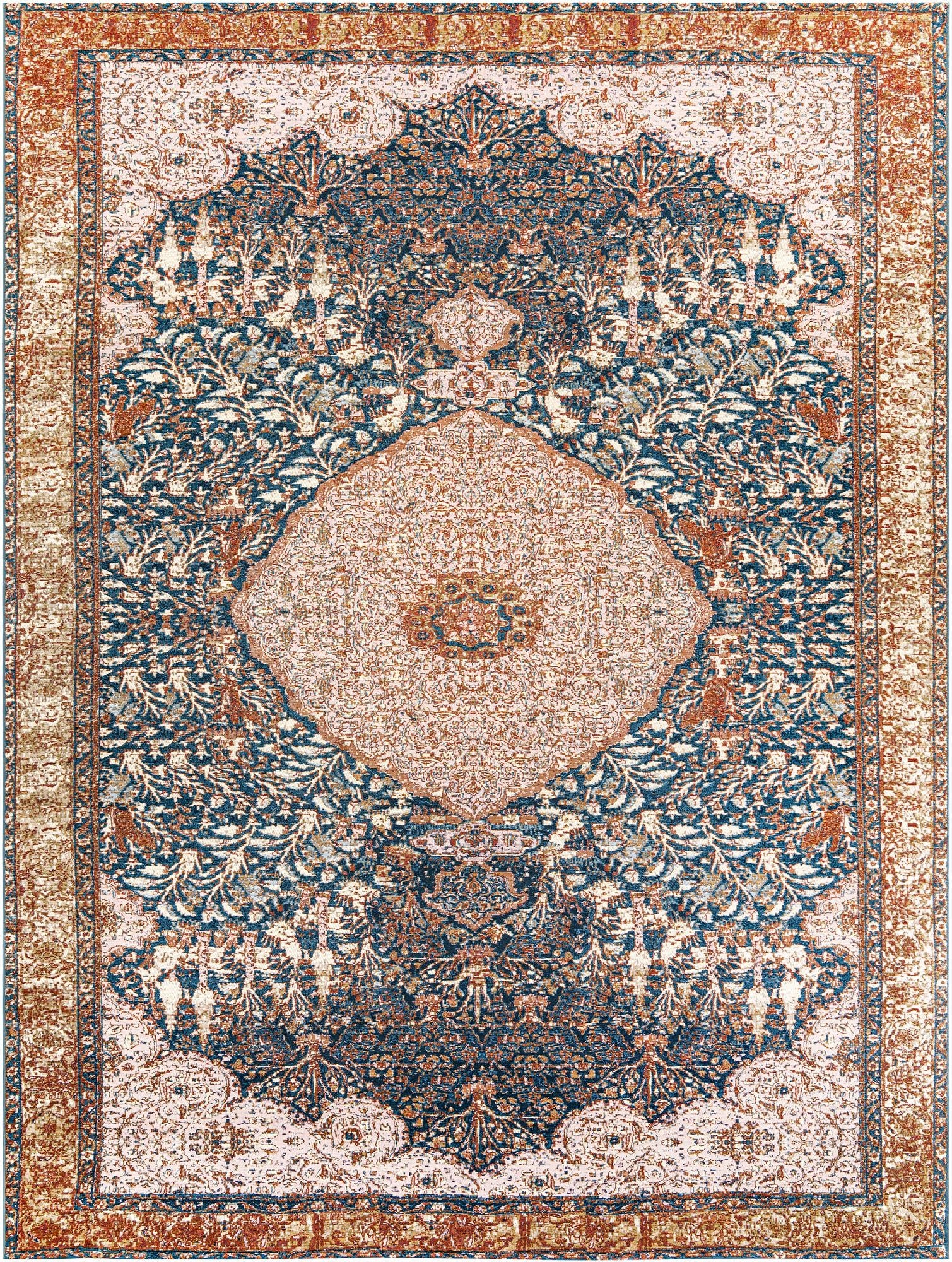 10' x 13'  Washable Traditional Indoor / Outdoor Rug