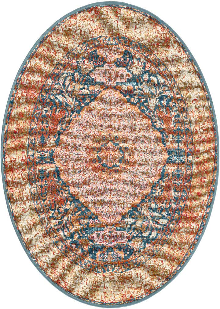 3' x 3' Easy-Clean Traditional Indoor / Outdoor Round Rug