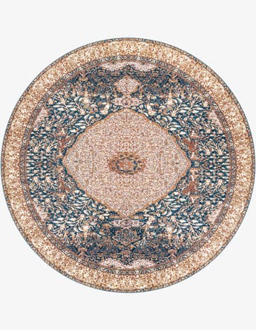 10' x 10' Easy-Clean Traditional Indoor / Outdoor Round Rug