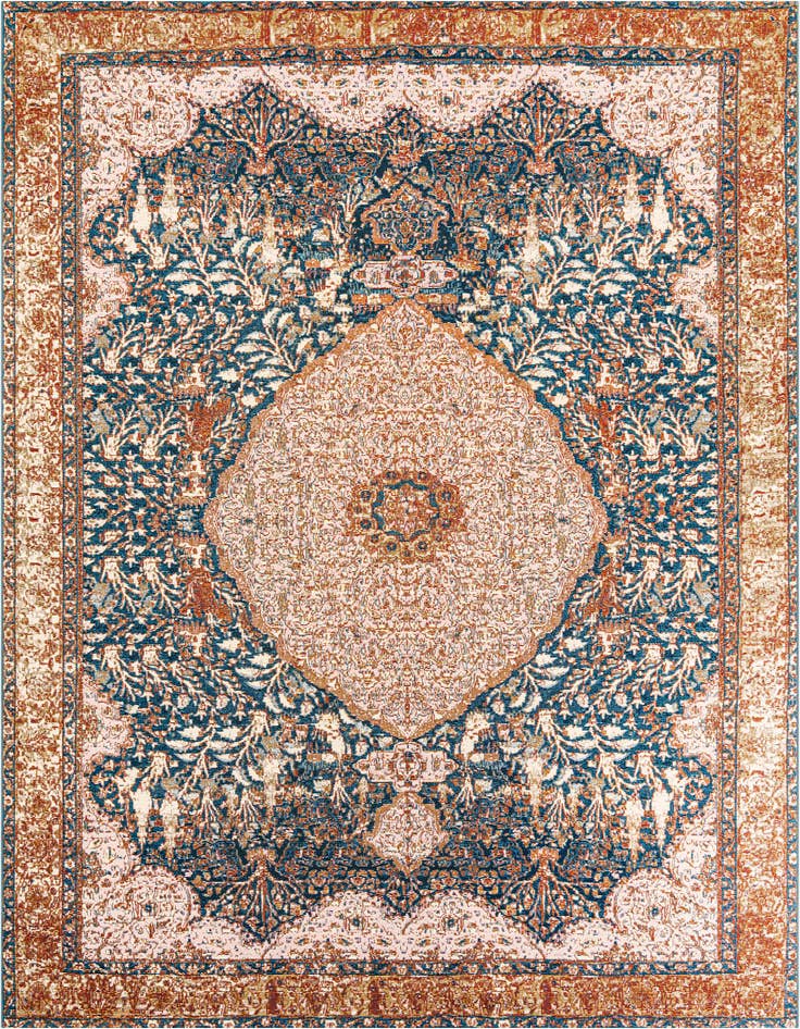 Detail image of 10' x 10' Easy-Clean Traditional Indoor / Outdoor Square Rug
