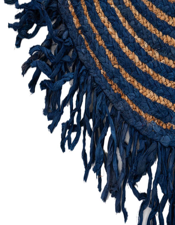 Detail image of 2' 4 x 2' 4 Hand Braided Chindi Jute Round Rug