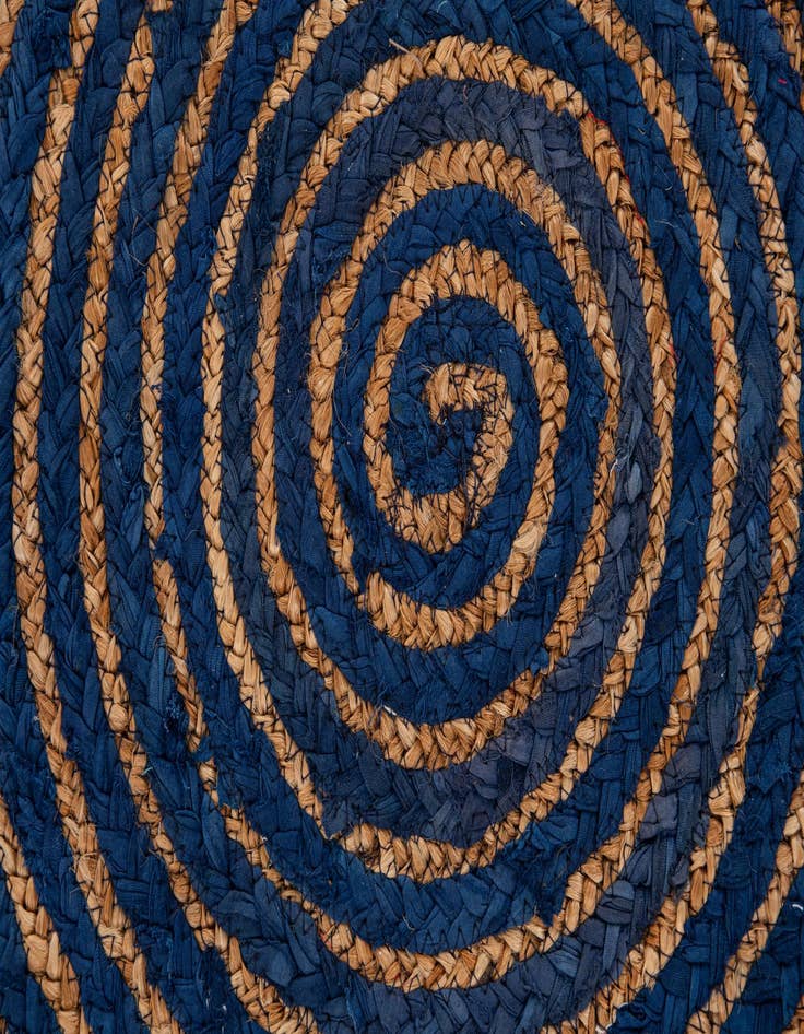 Detail image of 2' 4 x 2' 4 Hand Braided Chindi Jute Round Rug