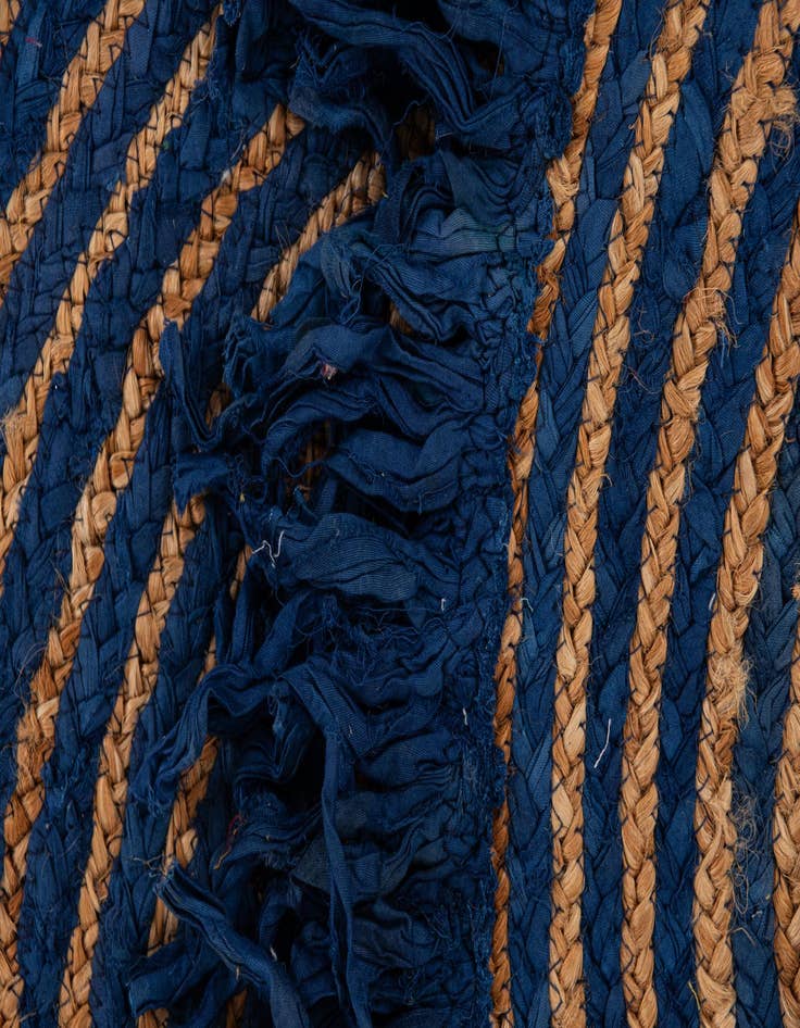 Detail image of 2' 4 x 2' 4 Hand Braided Chindi Jute Round Rug