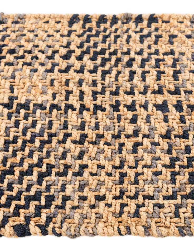Detail image of 2' x 3' Hand Woven Checkered Jute Wool Rug