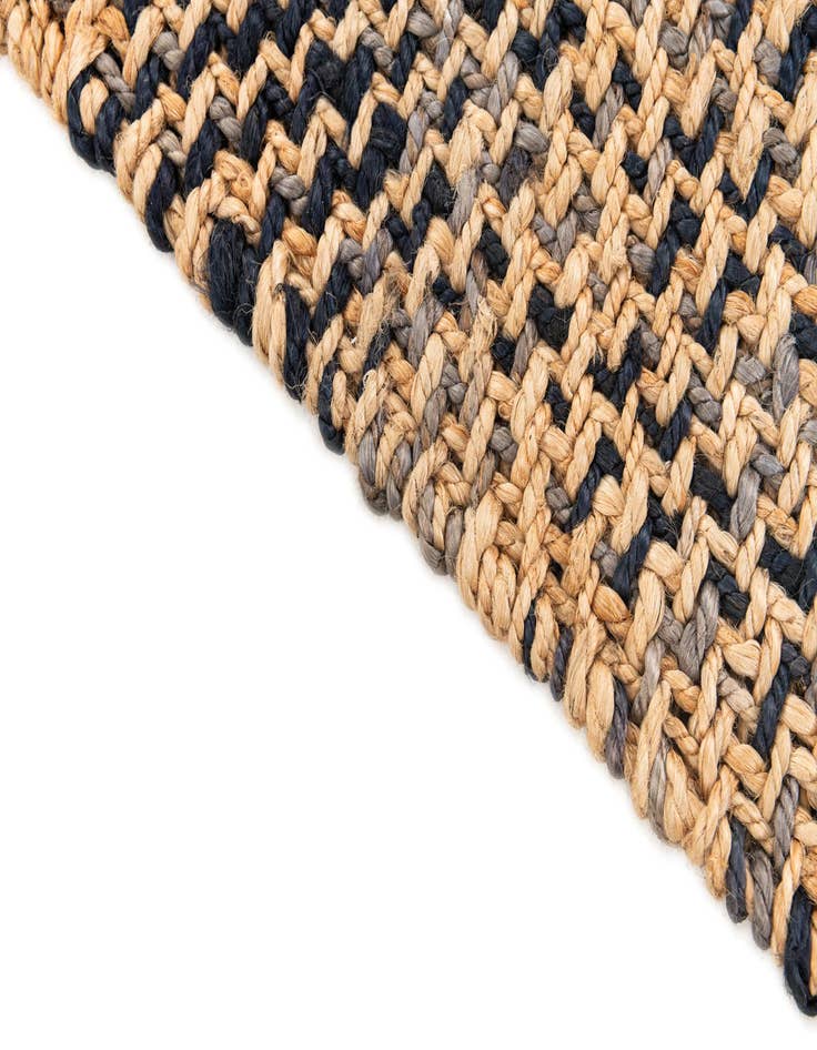 Detail image of 2' x 3' Hand Woven Checkered Jute Wool Rug