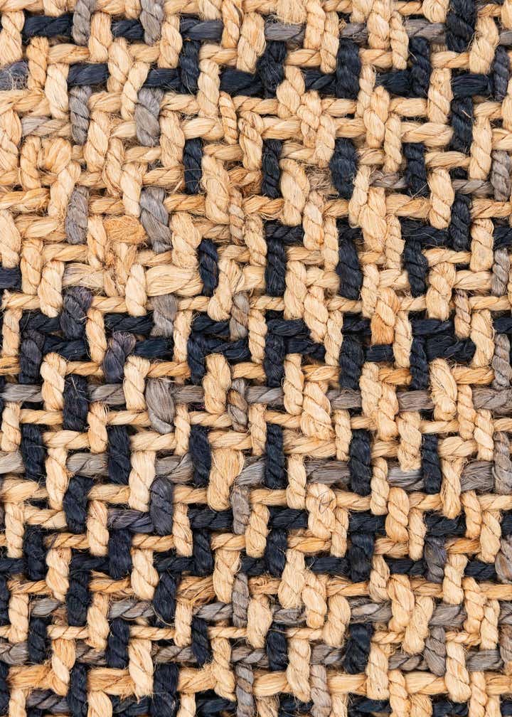 2' x 3' Hand Woven Checkered Jute Wool Rug