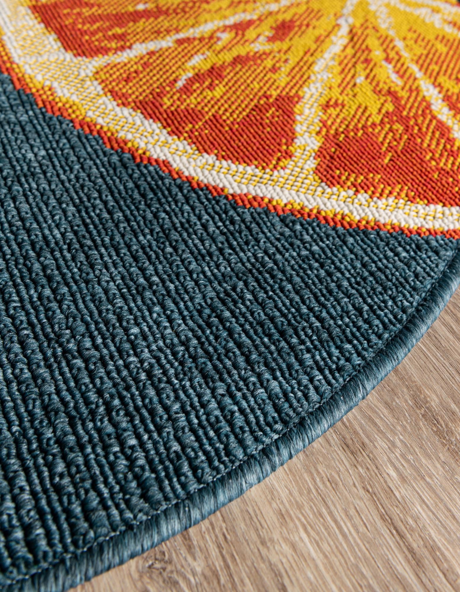 4' x 4' Easy-Clean Modern Indoor / Outdoor Round Rug