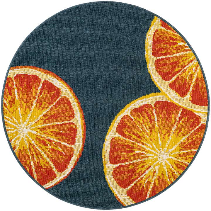 4' x 4' Easy-Clean Modern Indoor / Outdoor Round Rug