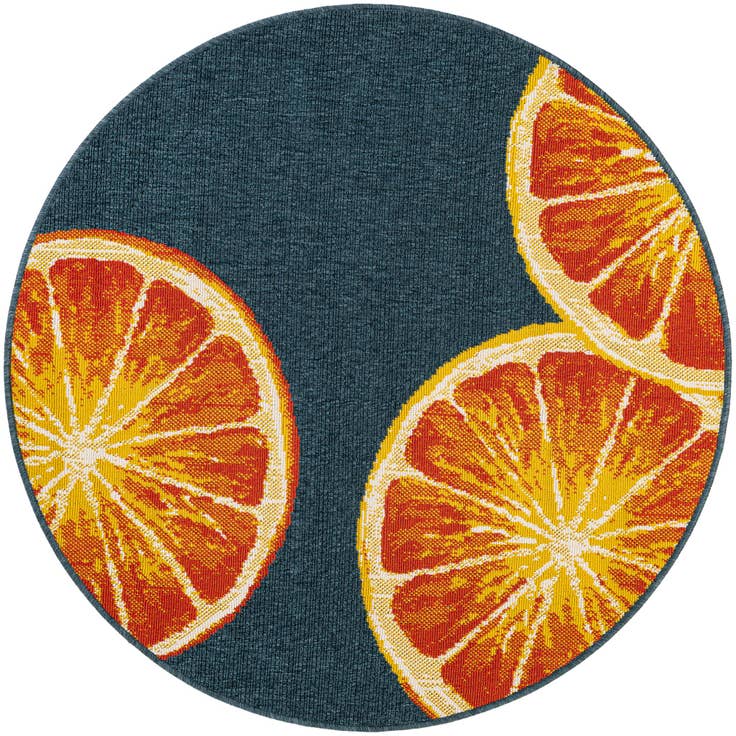 Detail image of 4' x 4' Easy-Clean Modern Indoor / Outdoor Round Rug